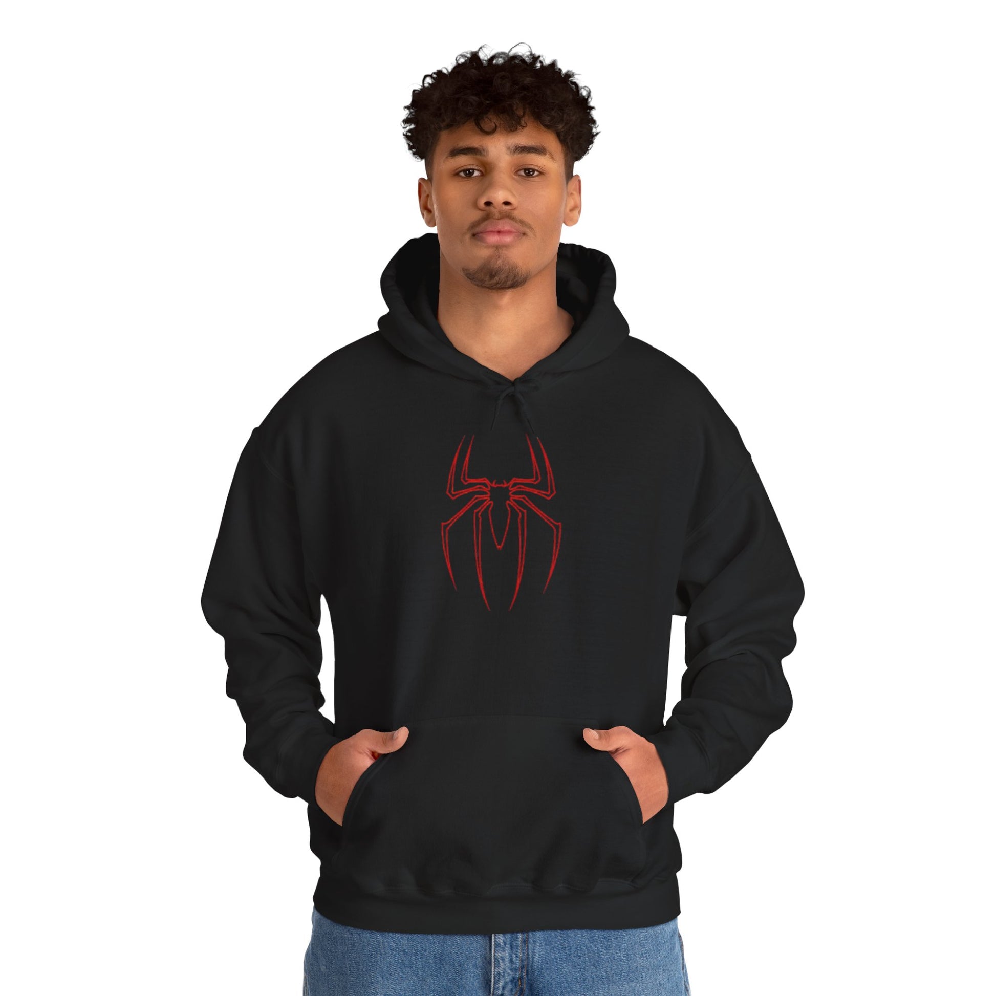 Spider-Man Inspired Heavy Blend Hoodie for Fans, Graphic Sweatshirt for Comic Lovers, Unisex Movie Apparel, Gift Idea for Birthdays, Cosplay