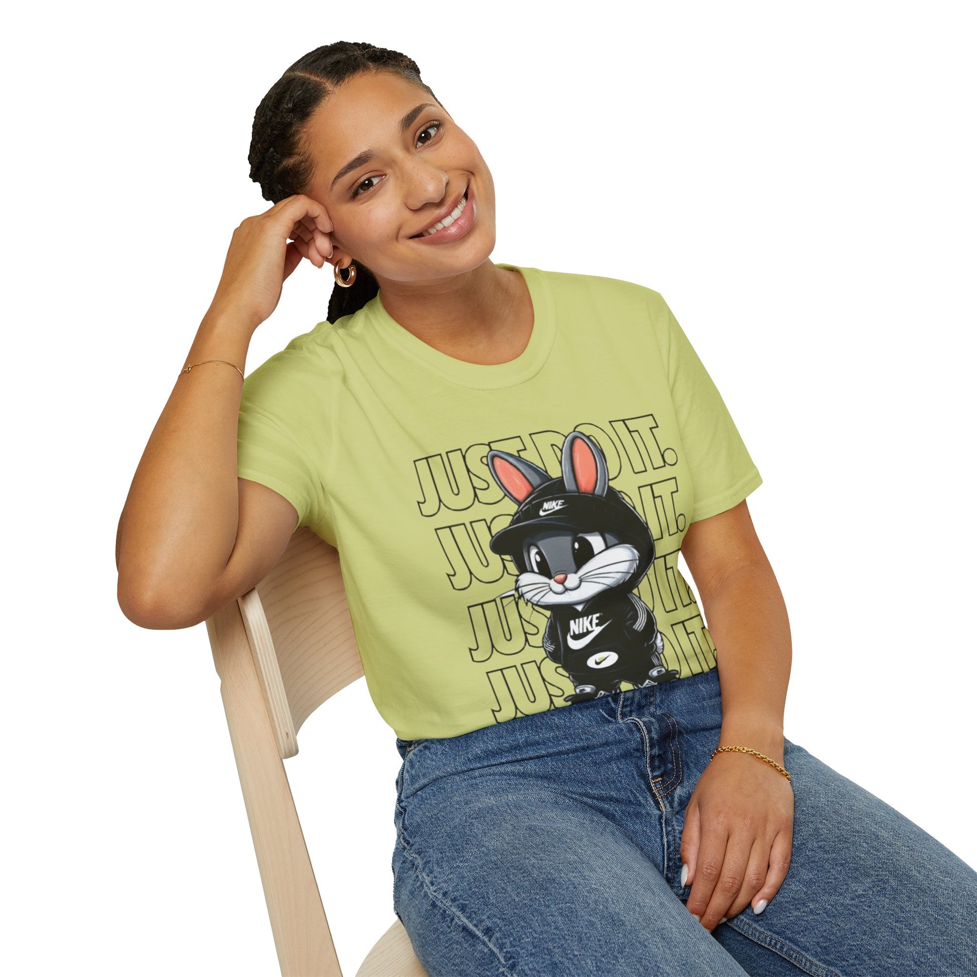 Cool Cartoon Bunny T-Shirt, Streetwear Tee, Casual Unisex Shirt, Gift for Kids & Teens, Perfect for Everyday Wear, Fun Graphic Top