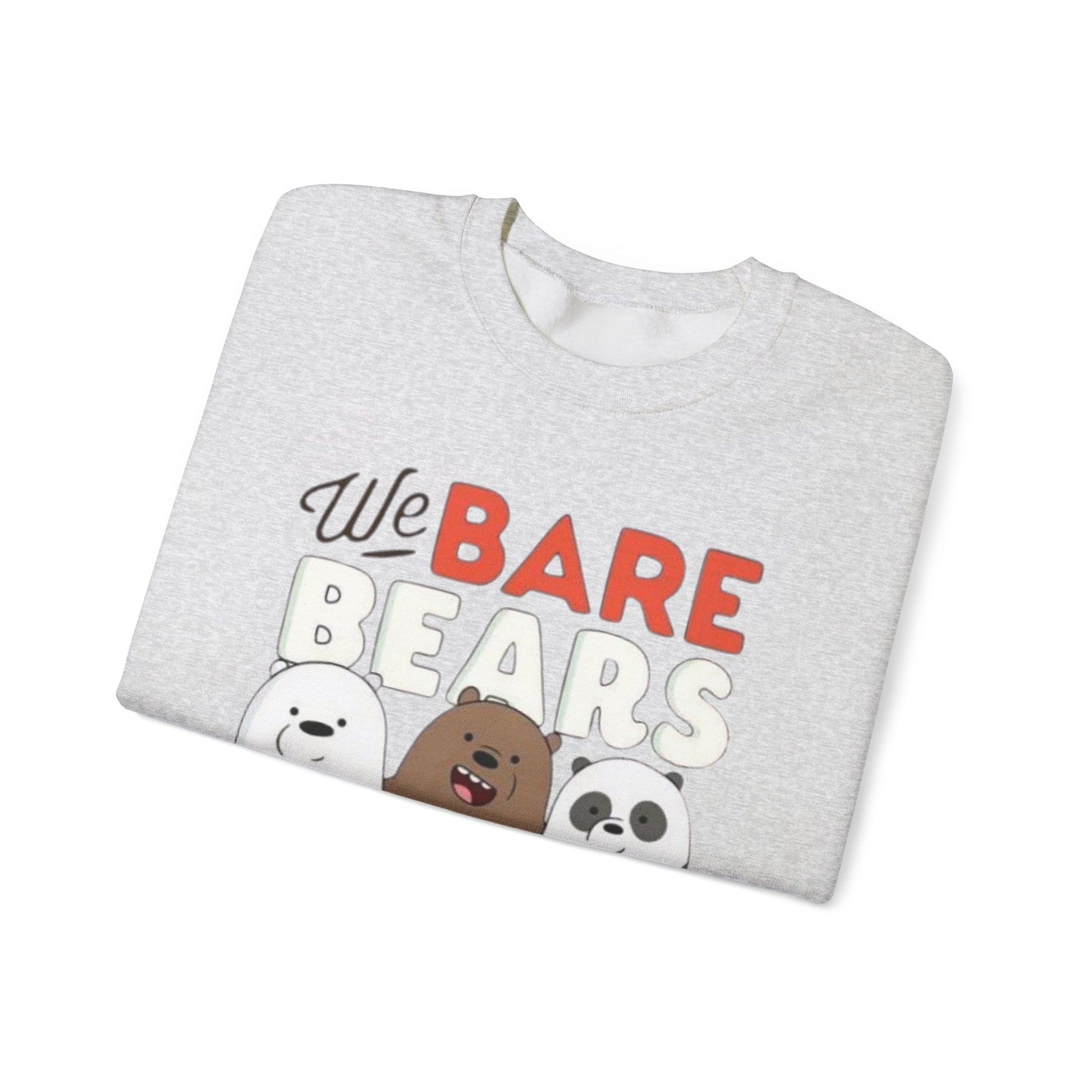 Cozy Cartoon Sweatshirt for Bear Lovers, We Bare Bears Crewneck, Cute Gift for Birthdays, Casual Wear, Animal Lover Apparel