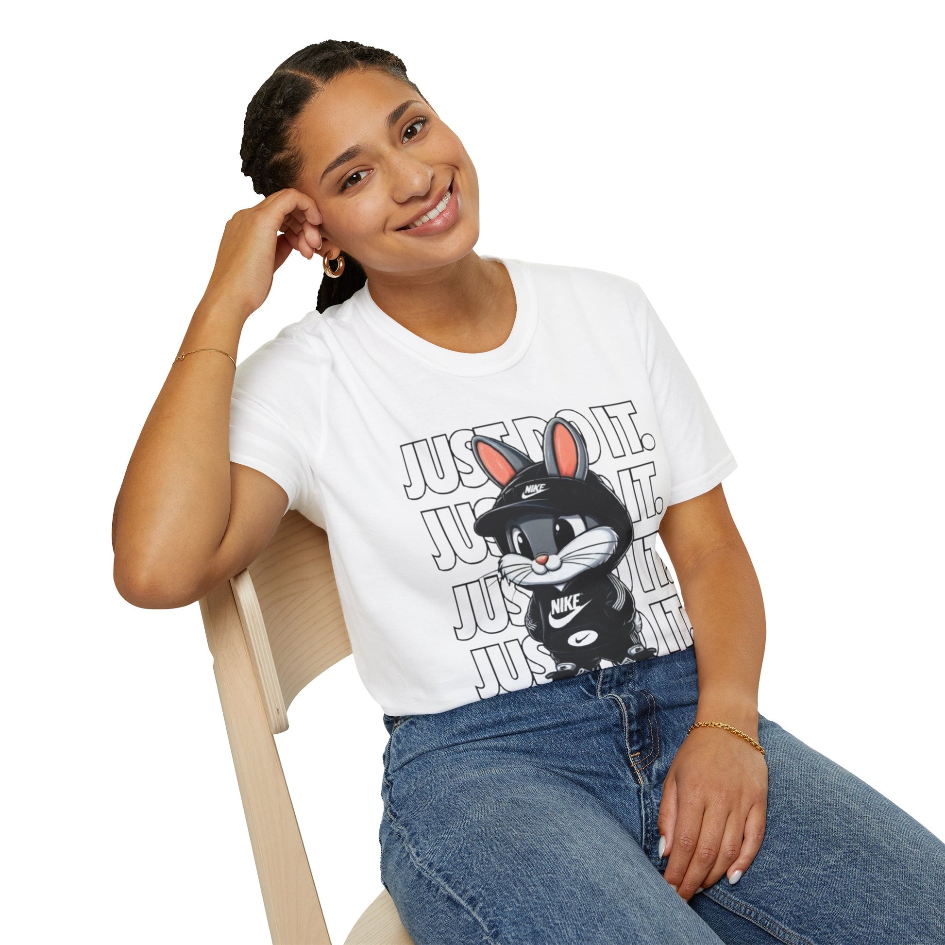 Cool Cartoon Bunny T-Shirt, Streetwear Tee, Casual Unisex Shirt, Gift for Kids & Teens, Perfect for Everyday Wear, Fun Graphic Top