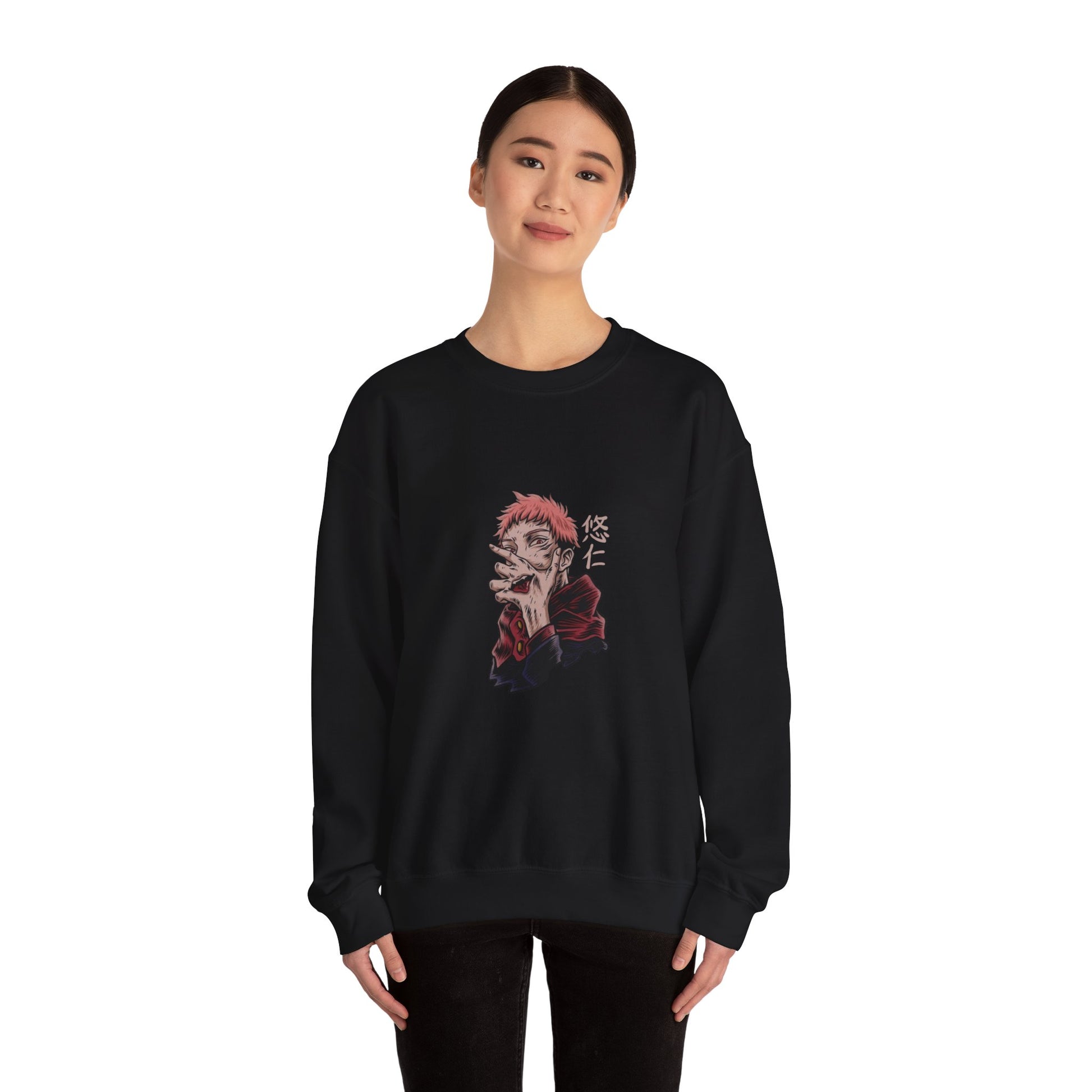 JUJUTSU KAISEN Artistic Unisex Crewneck Sweatshirt, Cozy Streetwear, Graphic Apparel, Gift for Anime Fans, Casual Style, Unique Fashion