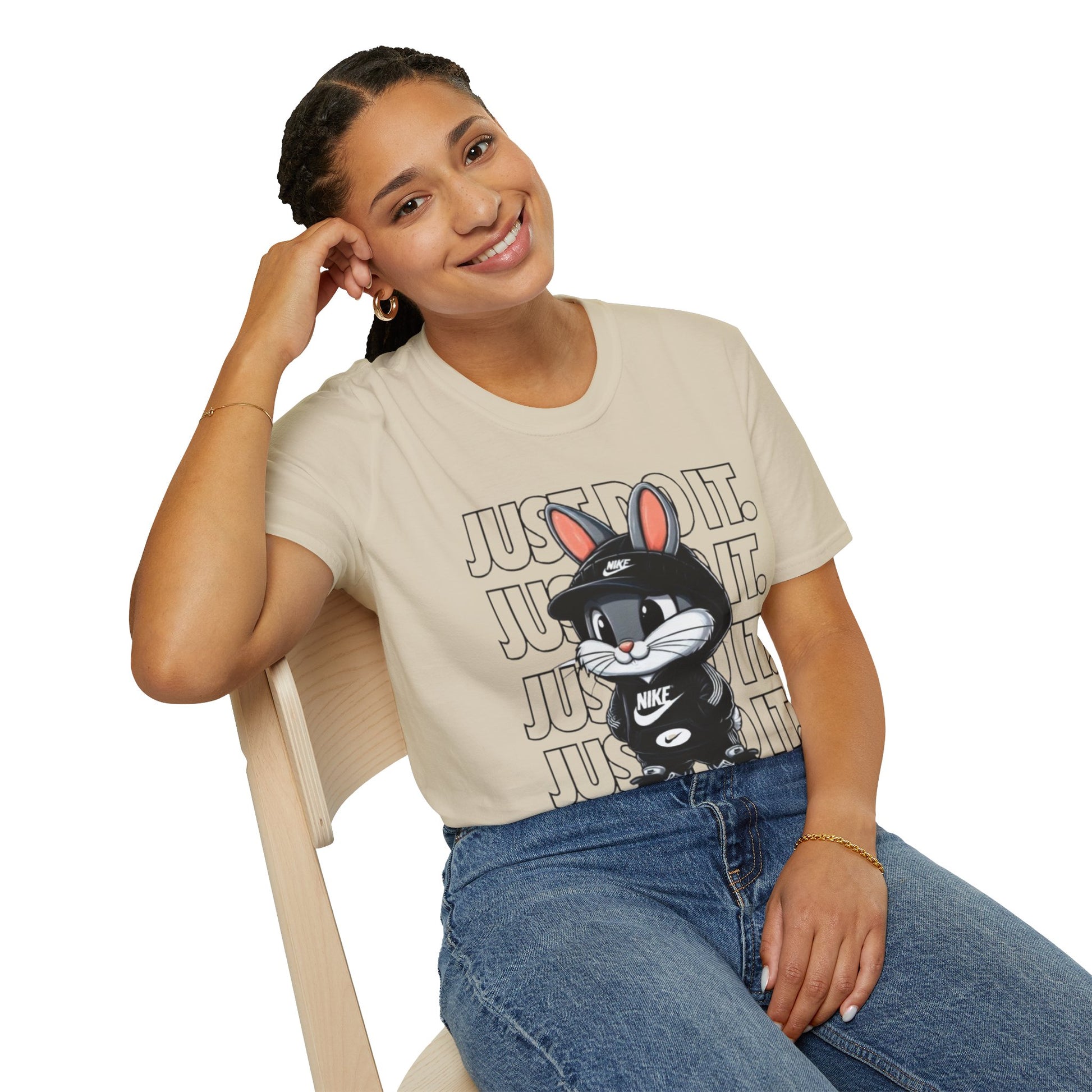 Cool Cartoon Bunny T-Shirt, Streetwear Tee, Casual Unisex Shirt, Gift for Kids & Teens, Perfect for Everyday Wear, Fun Graphic Top