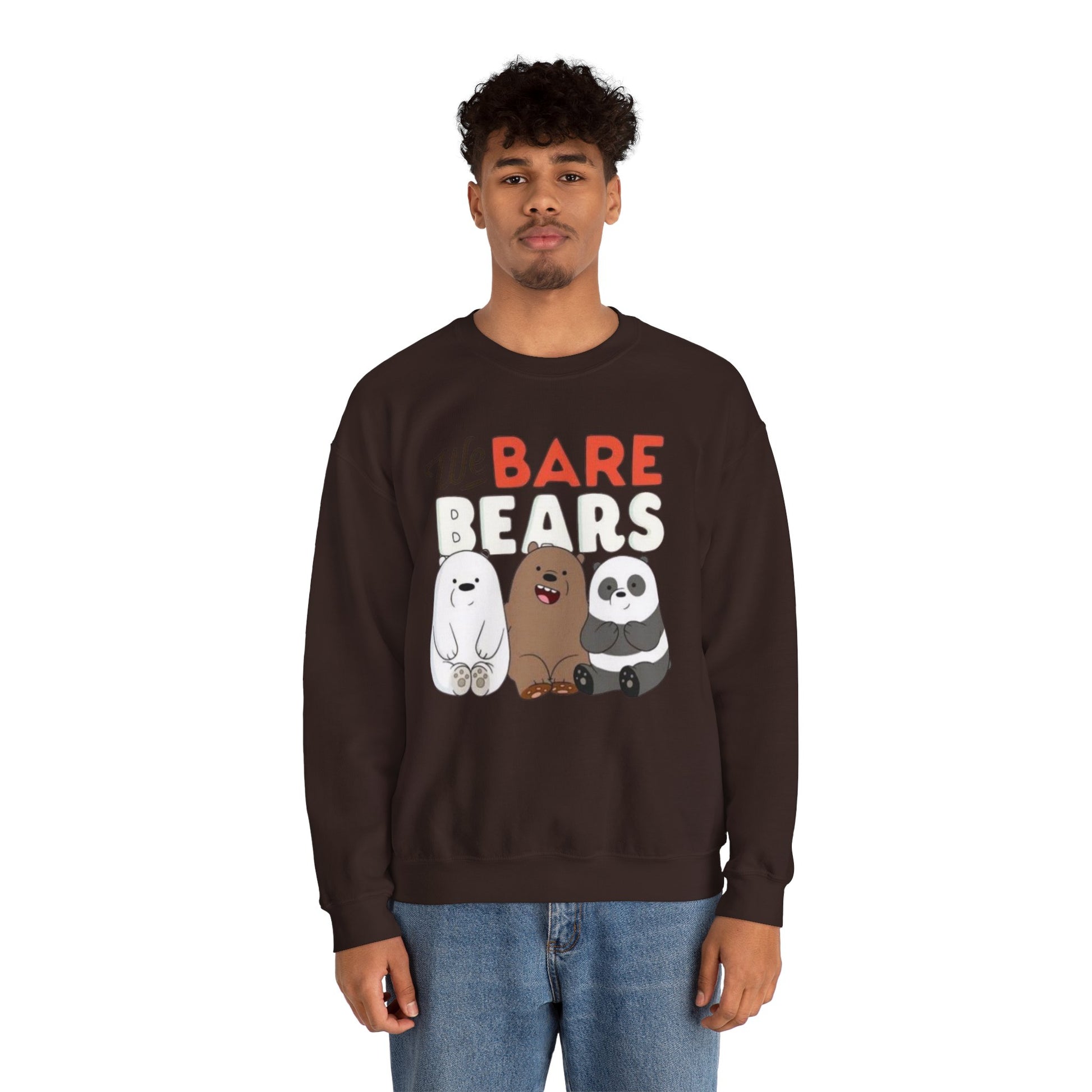 Cozy Cartoon Sweatshirt for Bear Lovers, We Bare Bears Crewneck, Cute Gift for Birthdays, Casual Wear, Animal Lover Apparel