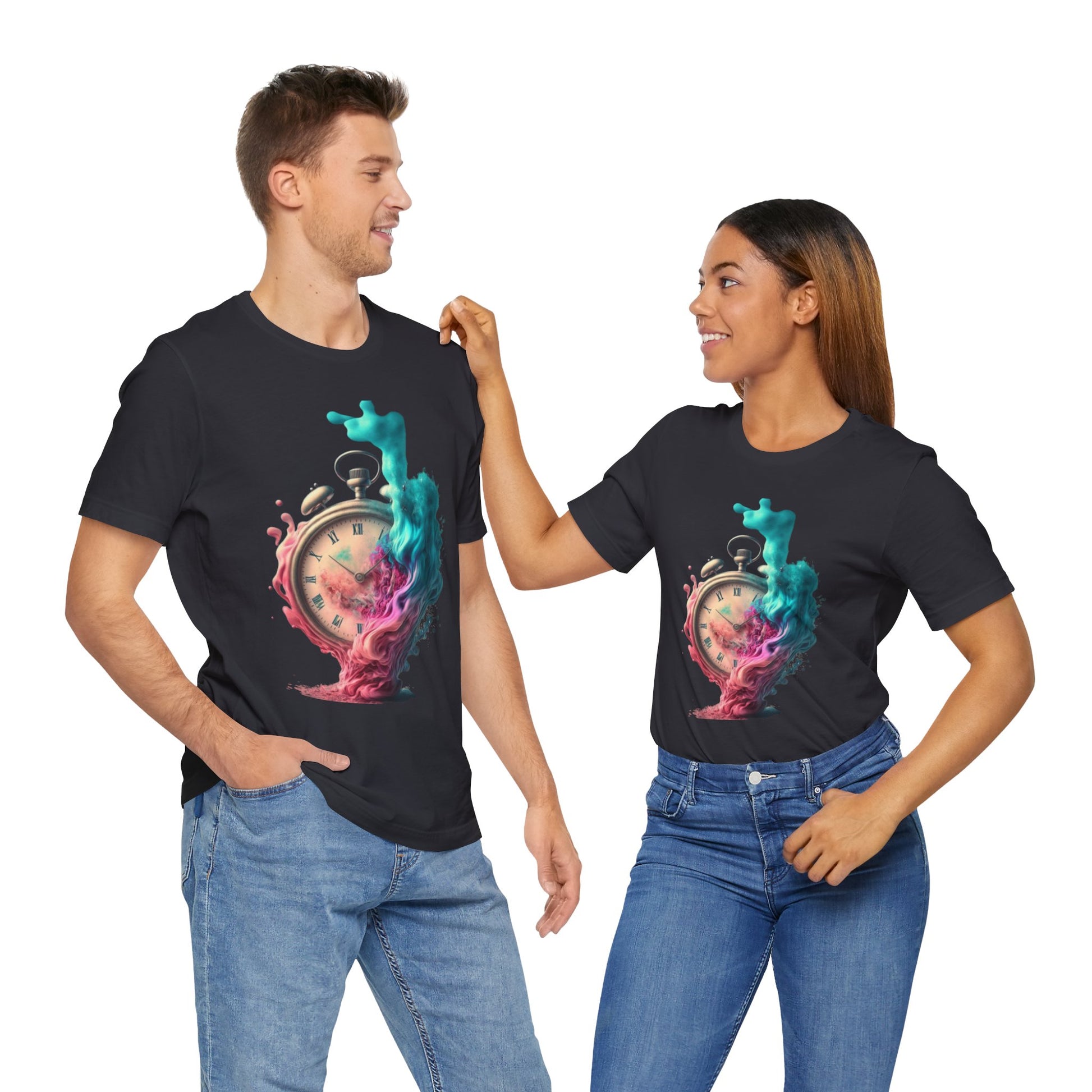 cool print Artistic Time Fluidity Unisex Tee - Trendy Graphic Shirt, Gift for Art Lovers, Unique T-Shirt for Casual Wear, Creative Birthday Gift, [...]