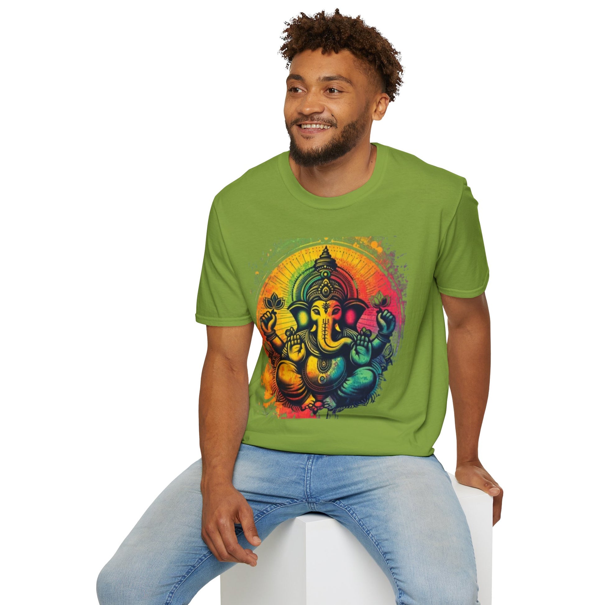 Ganesh T-Shirt, Spiritual Tee, Festival Apparel, Hindu Gifts, Artistic Shirt, Unique Clothing. Can also order in Bulk