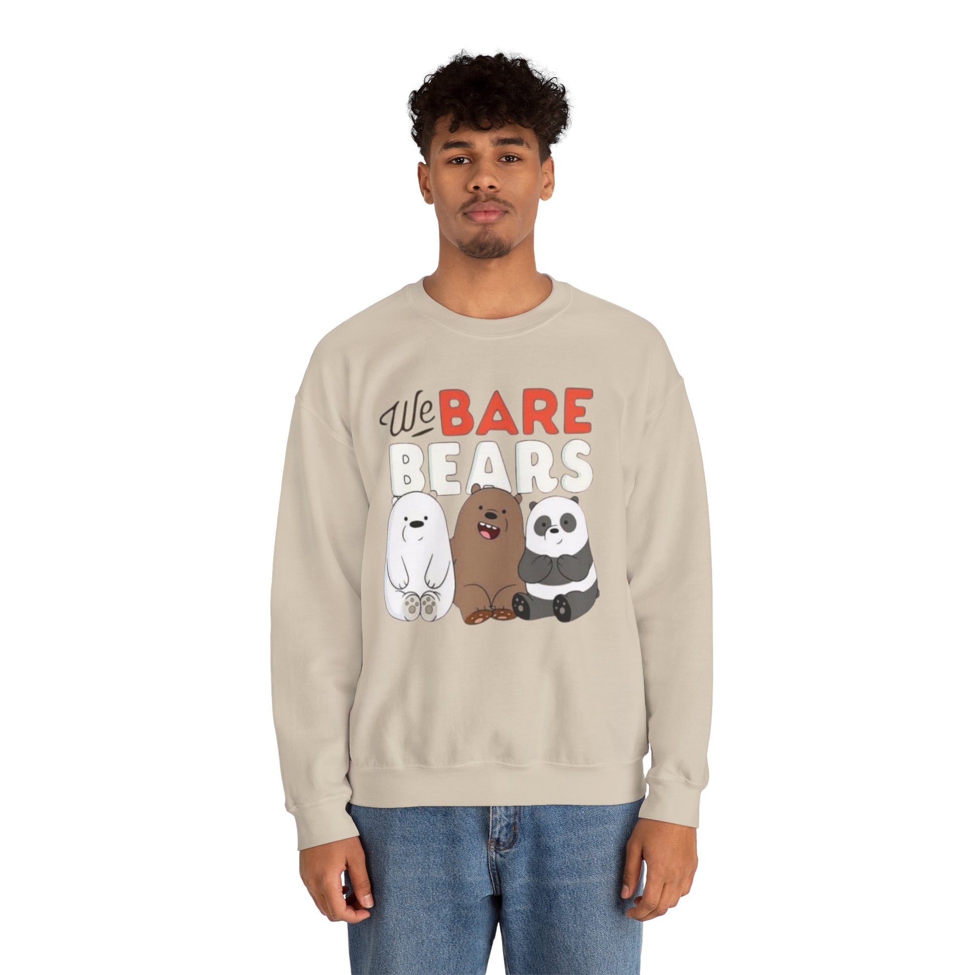 Cozy Cartoon Sweatshirt for Bear Lovers, We Bare Bears Crewneck, Cute Gift for Birthdays, Casual Wear, Animal Lover Apparel