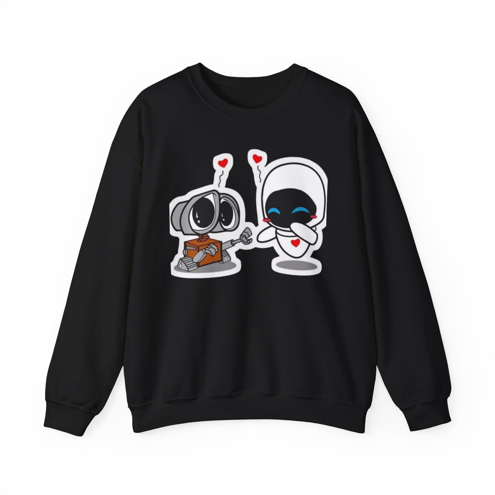 Cute Robot Love Crewneck Sweatshirt, Valentine's Day Gift, Cozy Unisex Pullover, Couple Sweatshirt, Cute Graphic Apparel