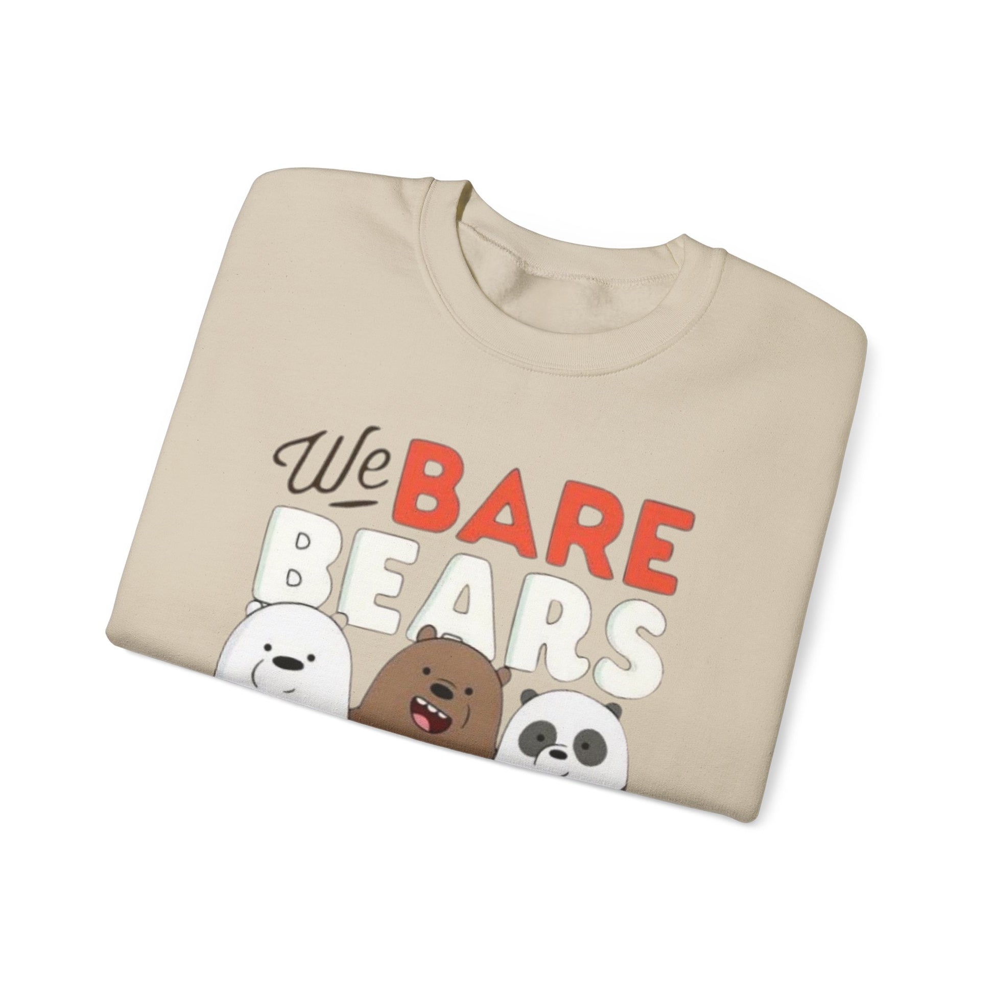 Cozy Cartoon Sweatshirt for Bear Lovers, We Bare Bears Crewneck, Cute Gift for Birthdays, Casual Wear, Animal Lover Apparel