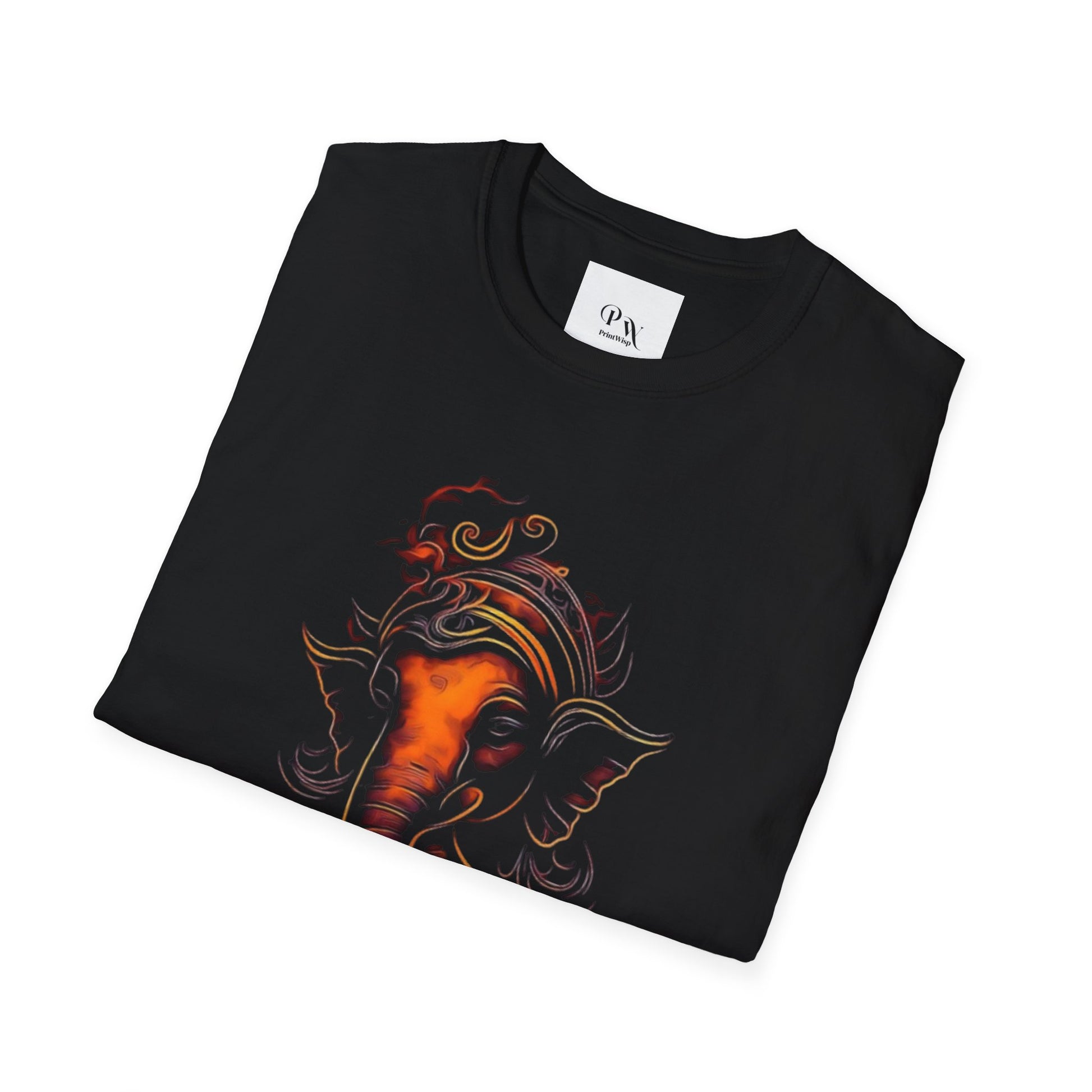 Ganesh T-shirt - Unisex Softstyle T-Shirt, Bohemian Shirt, Festival Wear, Unique Gift, Spiritual Fashion