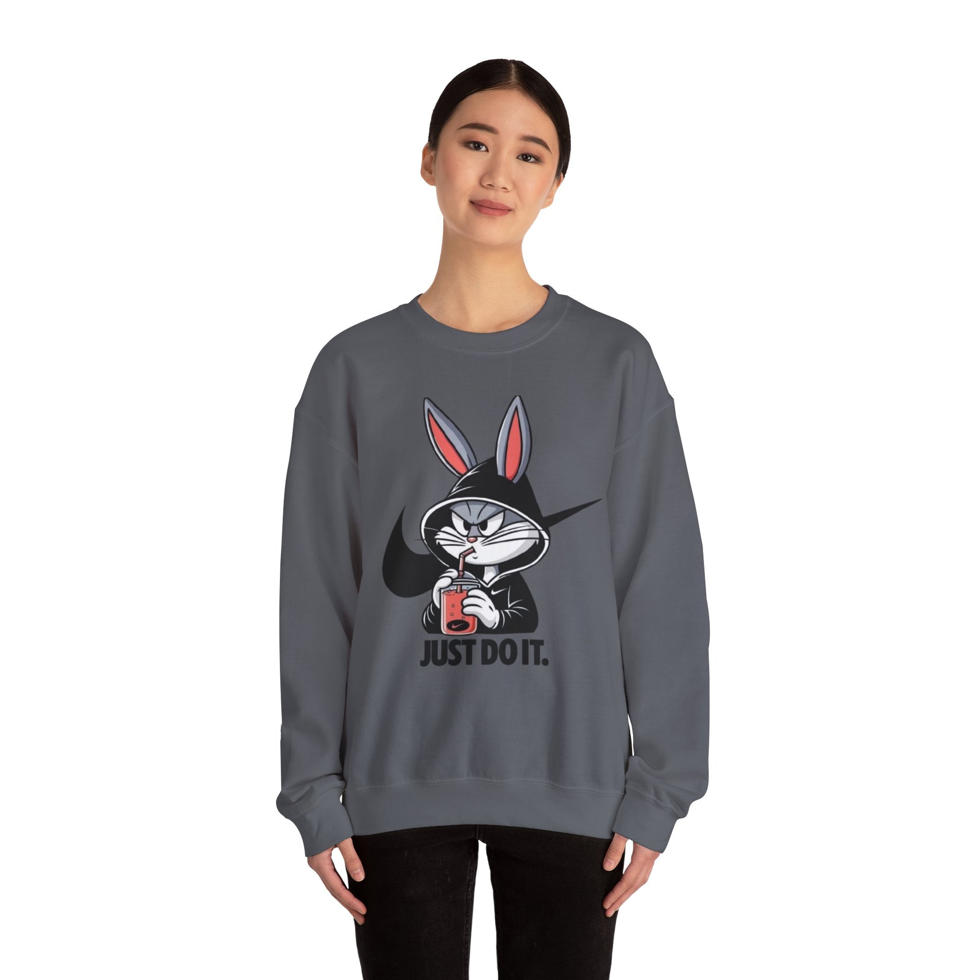 Cool Rabbit Crewneck Sweatshirt, Unisex Sweatshirt, Casual Hoodie, Gift for Him, Cozy Fashionwear