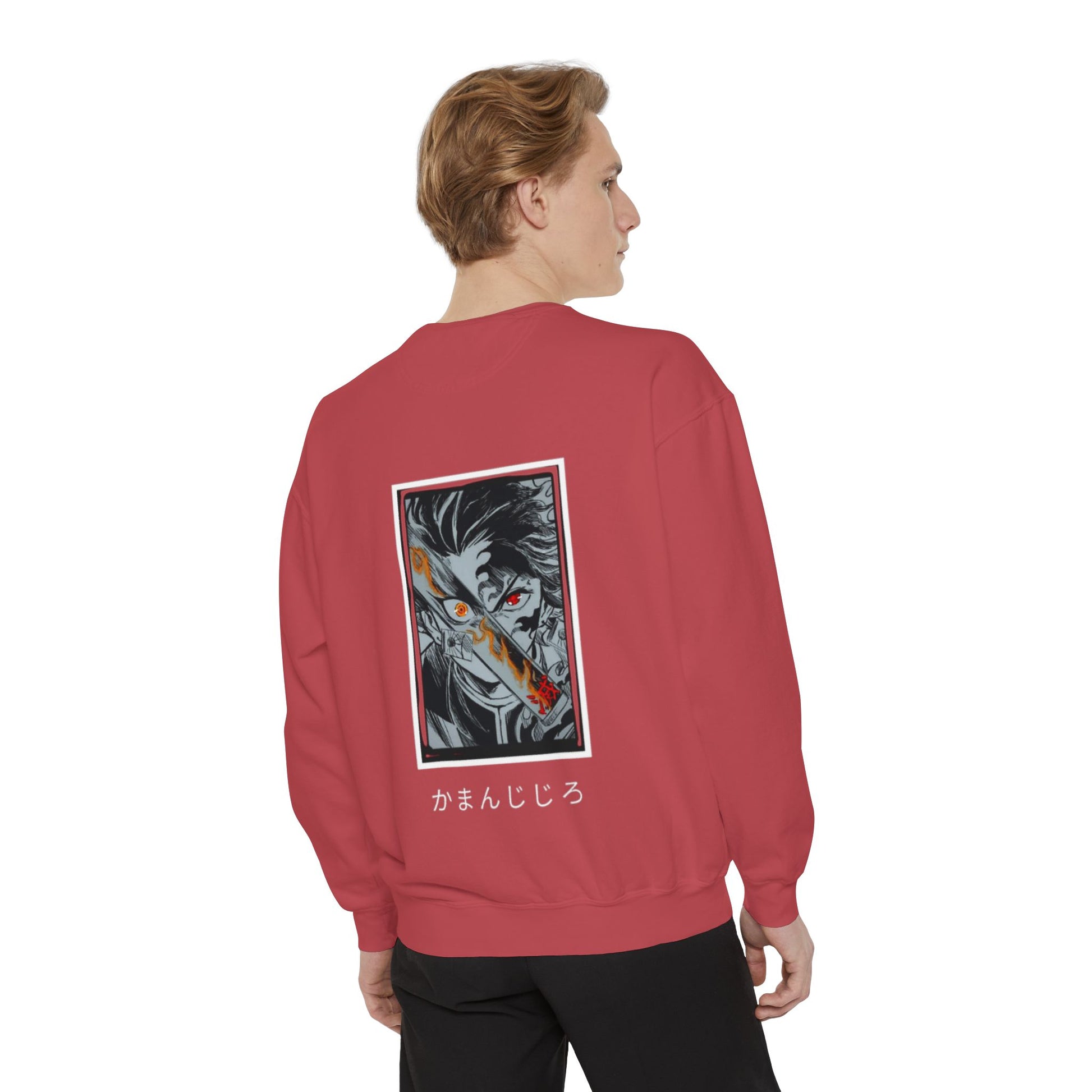 DEMON SLAYER Garment-Dyed Anime Sweatshirt, Cozy Unisex Sweatshirt, Graphic Sweatshirt, Geeky Apparel, Unique Gift, Casual Wear