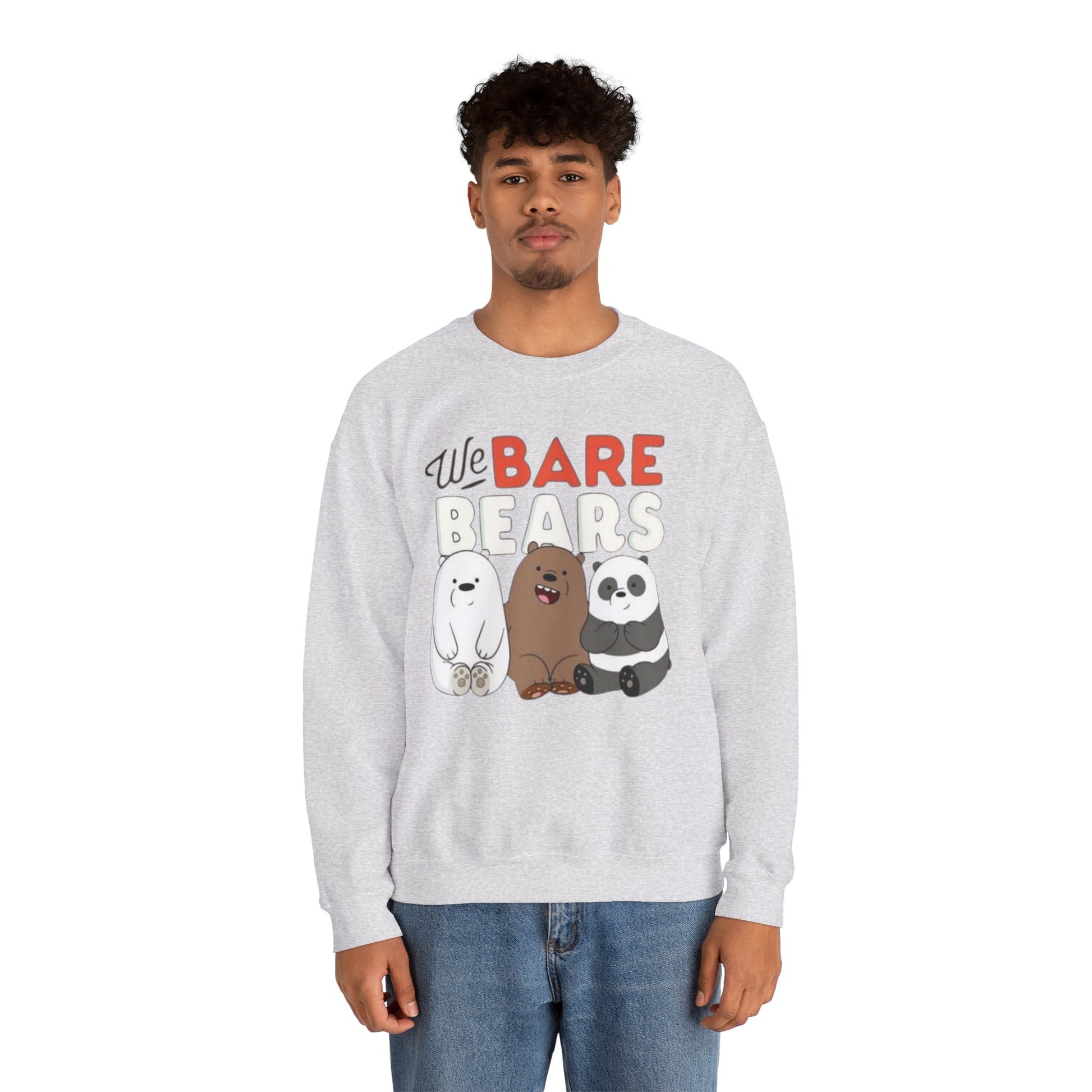Cozy Cartoon Sweatshirt for Bear Lovers, We Bare Bears Crewneck, Cute Gift for Birthdays, Casual Wear, Animal Lover Apparel