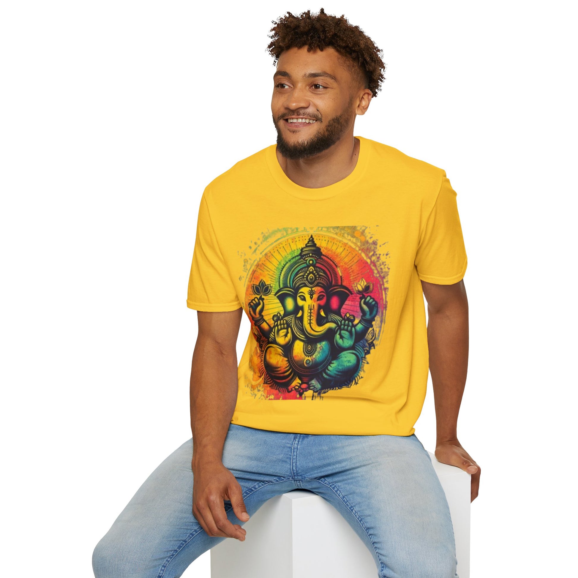 Ganesh T-Shirt, Spiritual Tee, Festival Apparel, Hindu Gifts, Artistic Shirt, Unique Clothing. Can also order in Bulk
