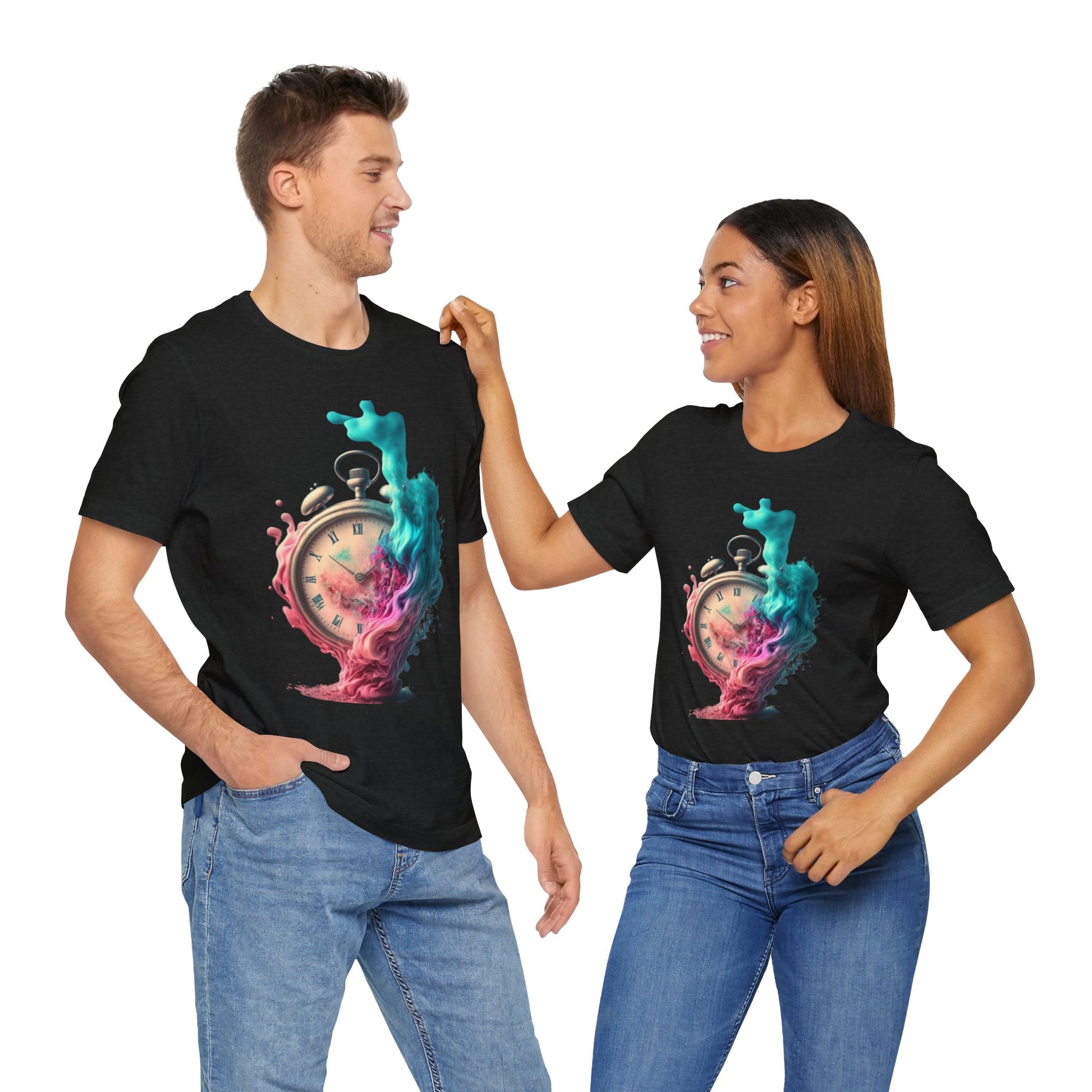 cool print Artistic Time Fluidity Unisex Tee - Trendy Graphic Shirt, Gift for Art Lovers, Unique T-Shirt for Casual Wear, Creative Birthday Gift, [...]