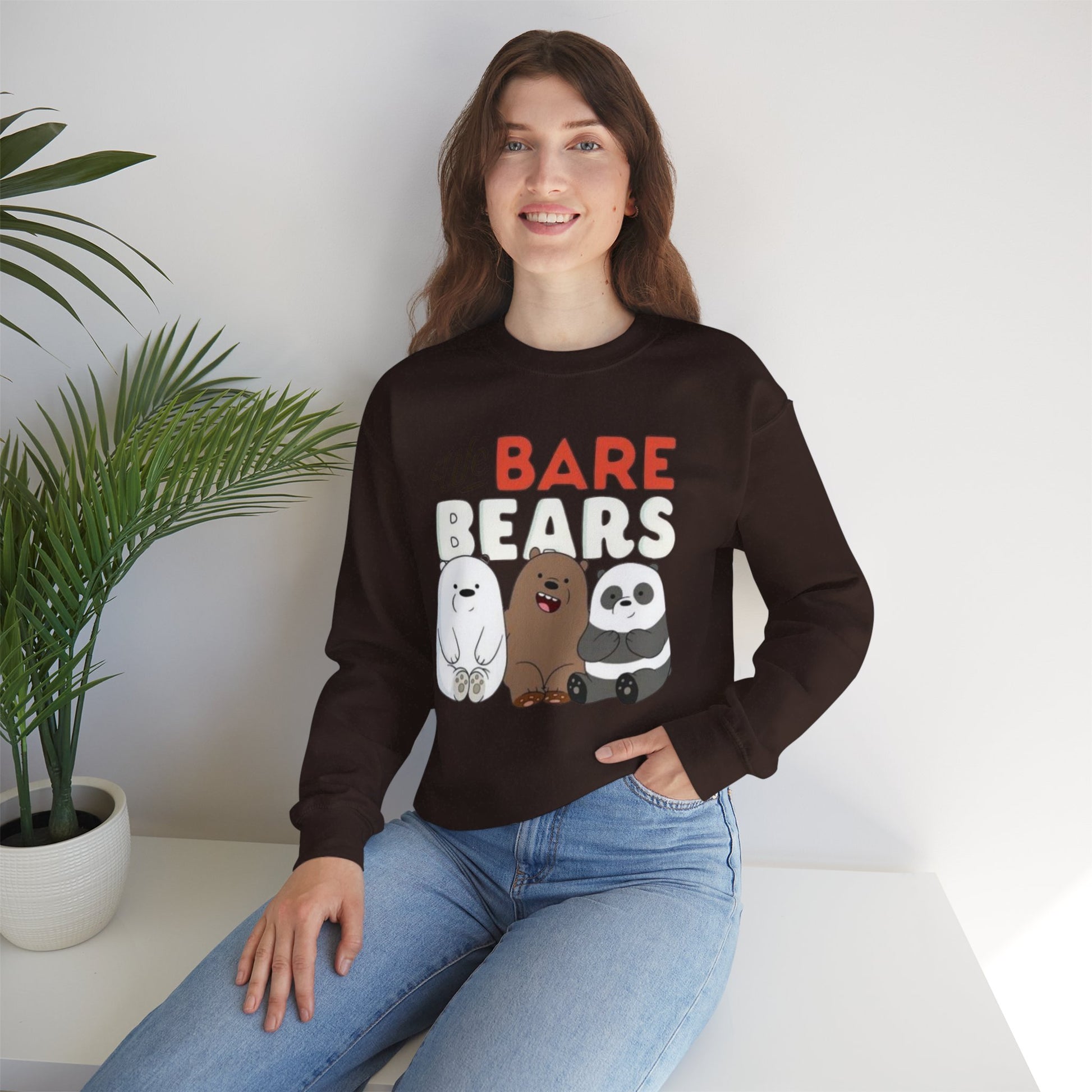 Cozy Cartoon Sweatshirt for Bear Lovers, We Bare Bears Crewneck, Cute Gift for Birthdays, Casual Wear, Animal Lover Apparel