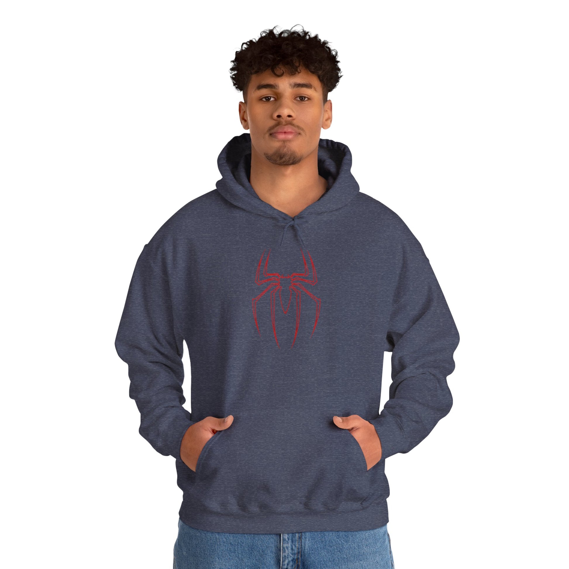 Spider-Man Inspired Heavy Blend Hoodie for Fans, Graphic Sweatshirt for Comic Lovers, Unisex Movie Apparel, Gift Idea for Birthdays, Cosplay