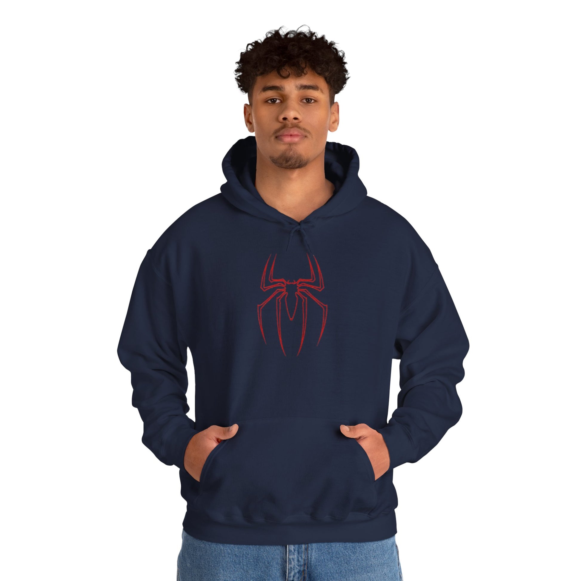 Spider-Man Inspired Heavy Blend Hoodie for Fans, Graphic Sweatshirt for Comic Lovers, Unisex Movie Apparel, Gift Idea for Birthdays, Cosplay