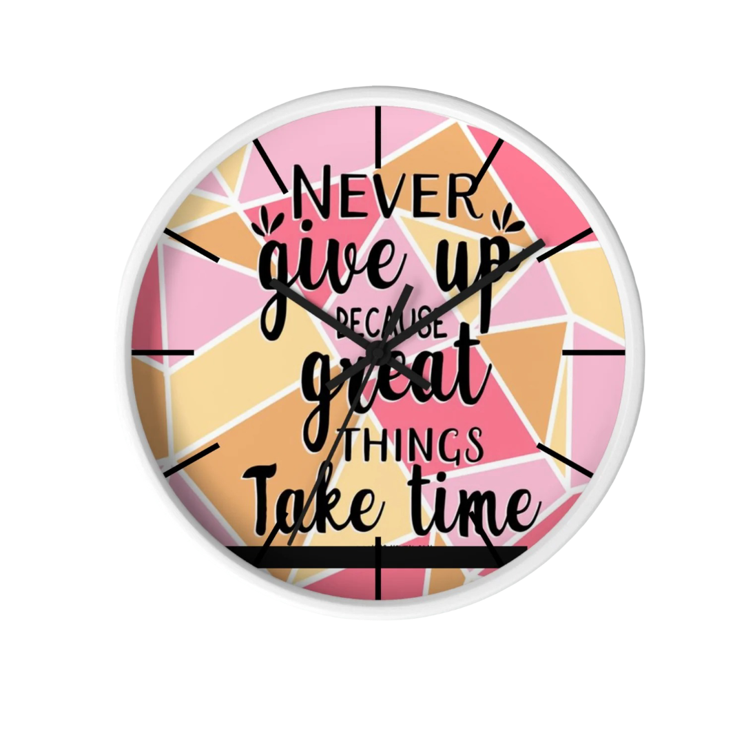 Never Give Up Wall Clock - 12 Inch