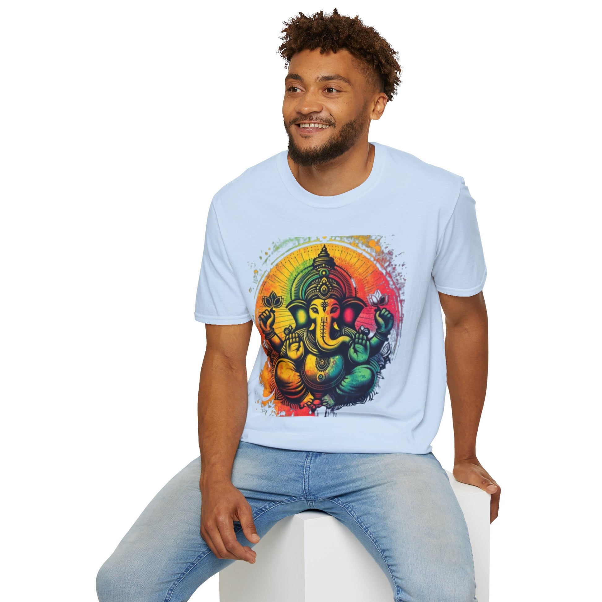 Ganesh T-Shirt, Spiritual Tee, Festival Apparel, Hindu Gifts, Artistic Shirt, Unique Clothing. Can also order in Bulk