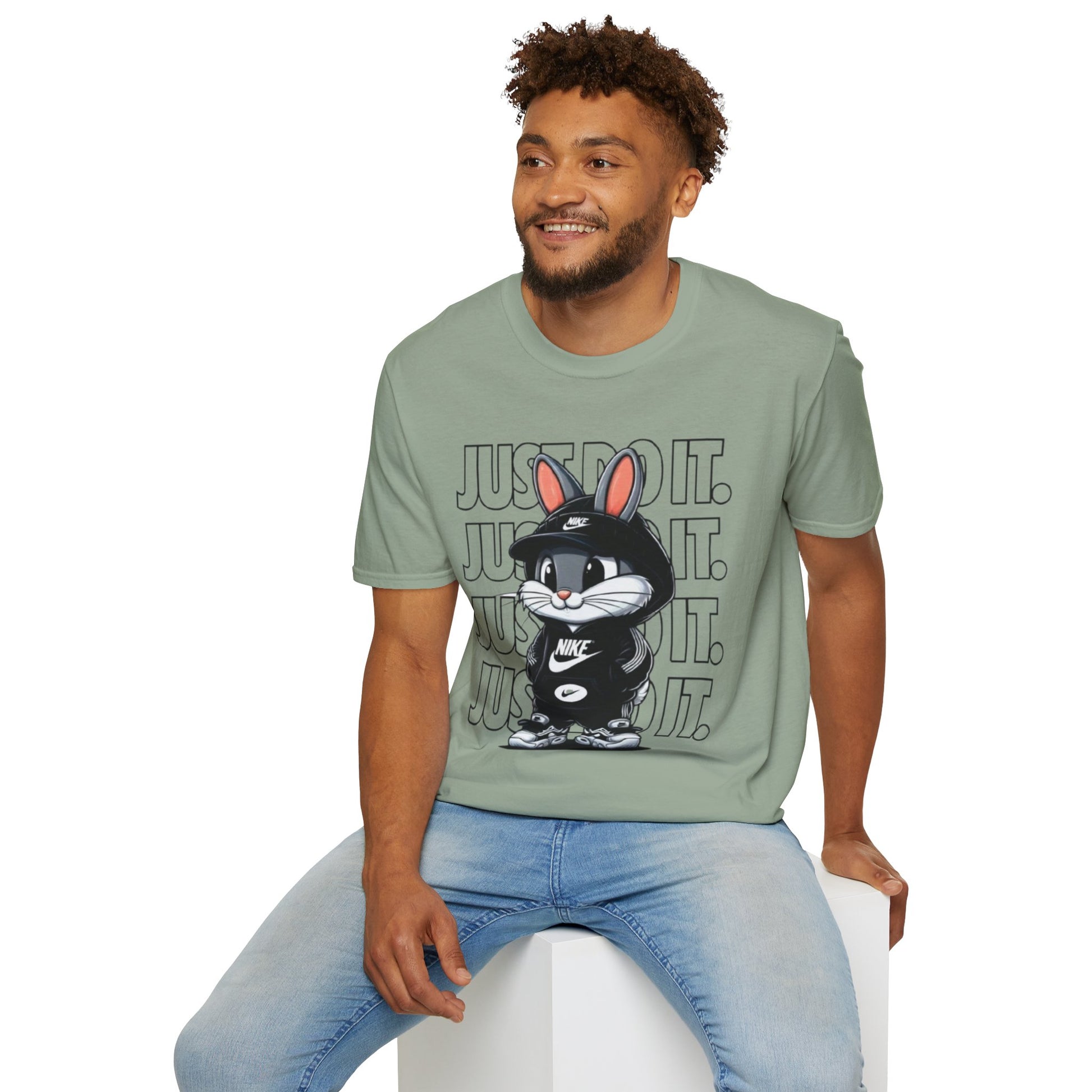 Cool Cartoon Bunny T-Shirt, Streetwear Tee, Casual Unisex Shirt, Gift for Kids & Teens, Perfect for Everyday Wear, Fun Graphic Top