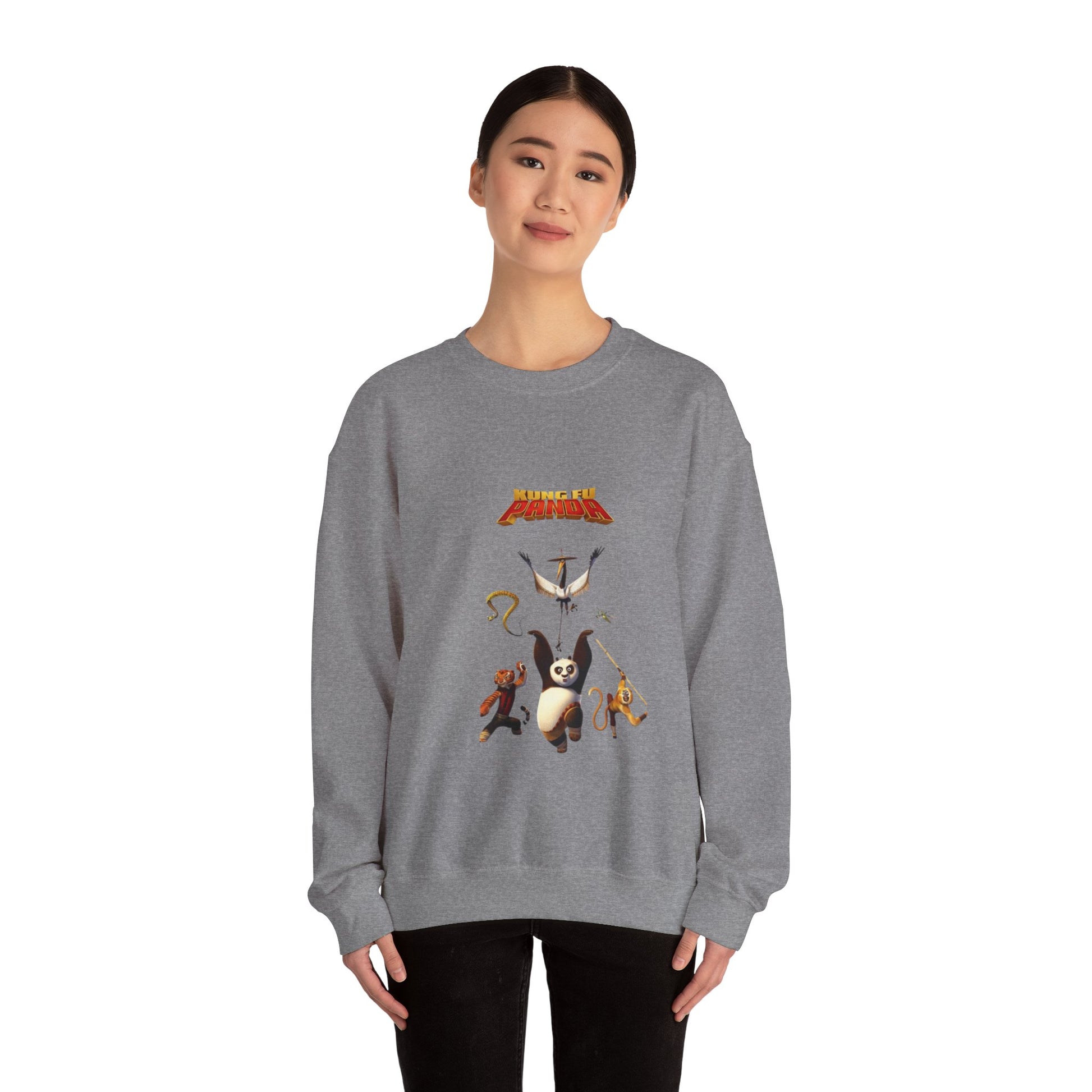 KUNFU PANDA Playful Unisex Crewneck Sweatshirt, Cozy Gift for Animal Lovers, Cartoon Apparel, Funny Sweatshirt, Ideal for Everyday Wear