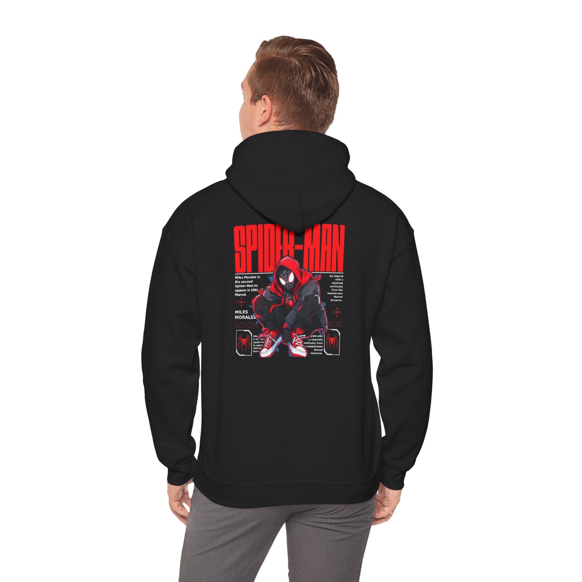 Spider-Man Inspired Heavy Blend Hoodie for Fans, Graphic Sweatshirt for Comic Lovers, Unisex Movie Apparel, Gift Idea for Birthdays, Cosplay