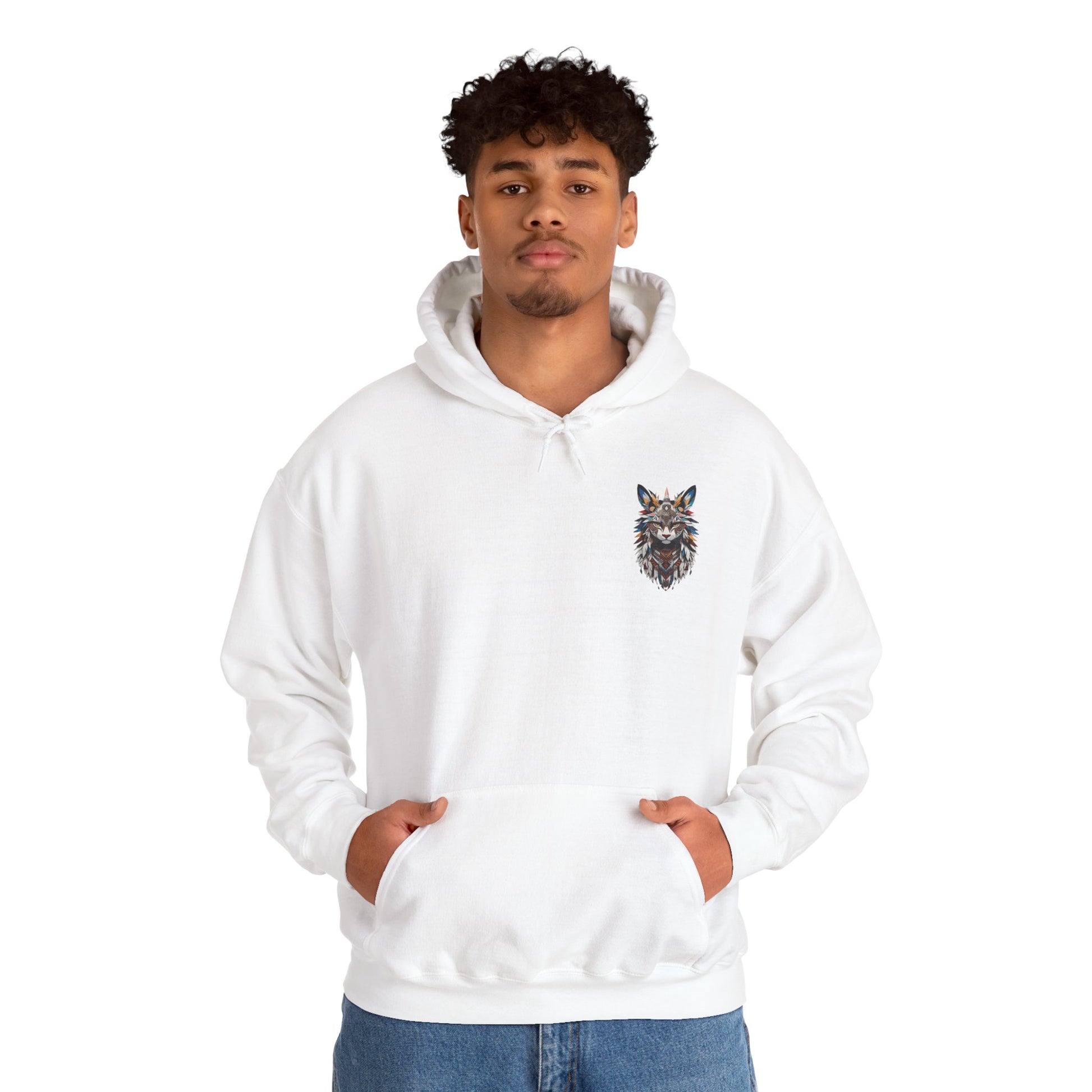 Bohemian Wolf Hooded Sweatshirt | Cozy Unisex Sweatshirt for Animal Lovers, Gift for Nature Enthusiasts, Hoodie for Fall