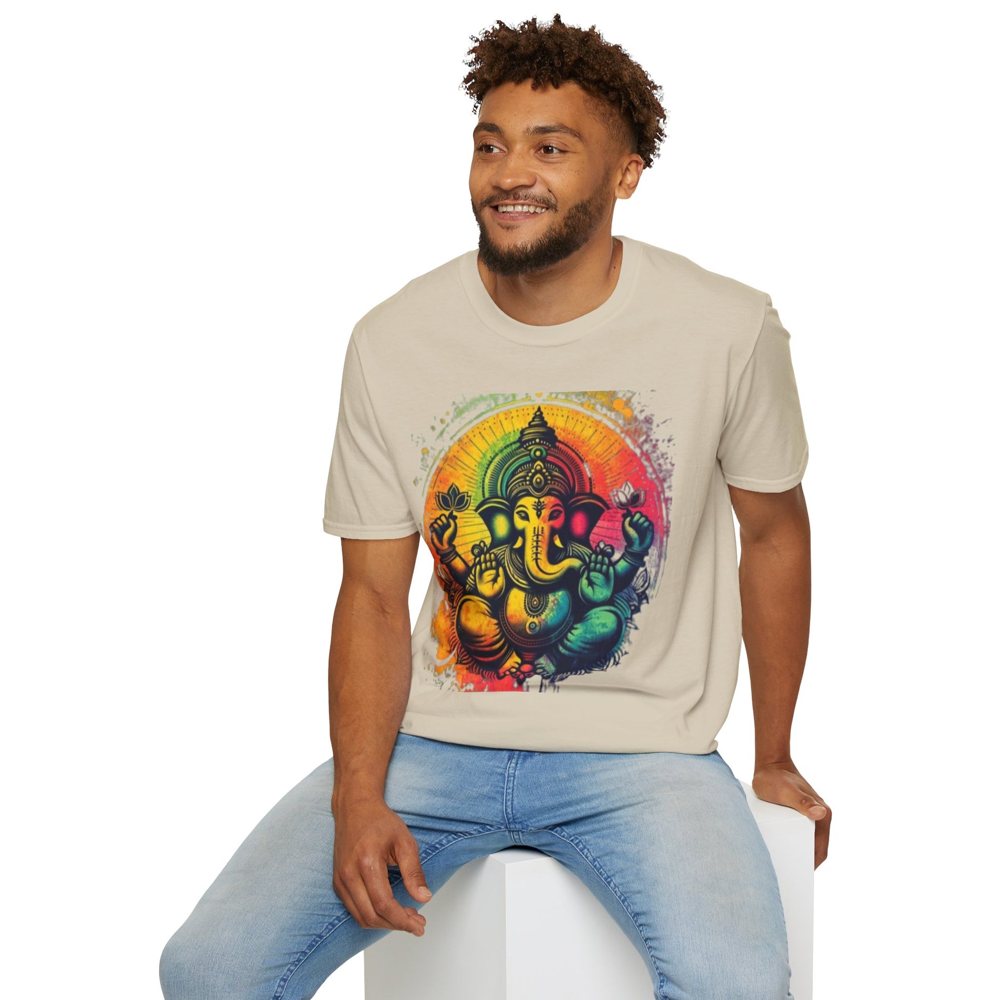 Ganesh T-Shirt, Spiritual Tee, Festival Apparel, Hindu Gifts, Artistic Shirt, Unique Clothing. Can also order in Bulk