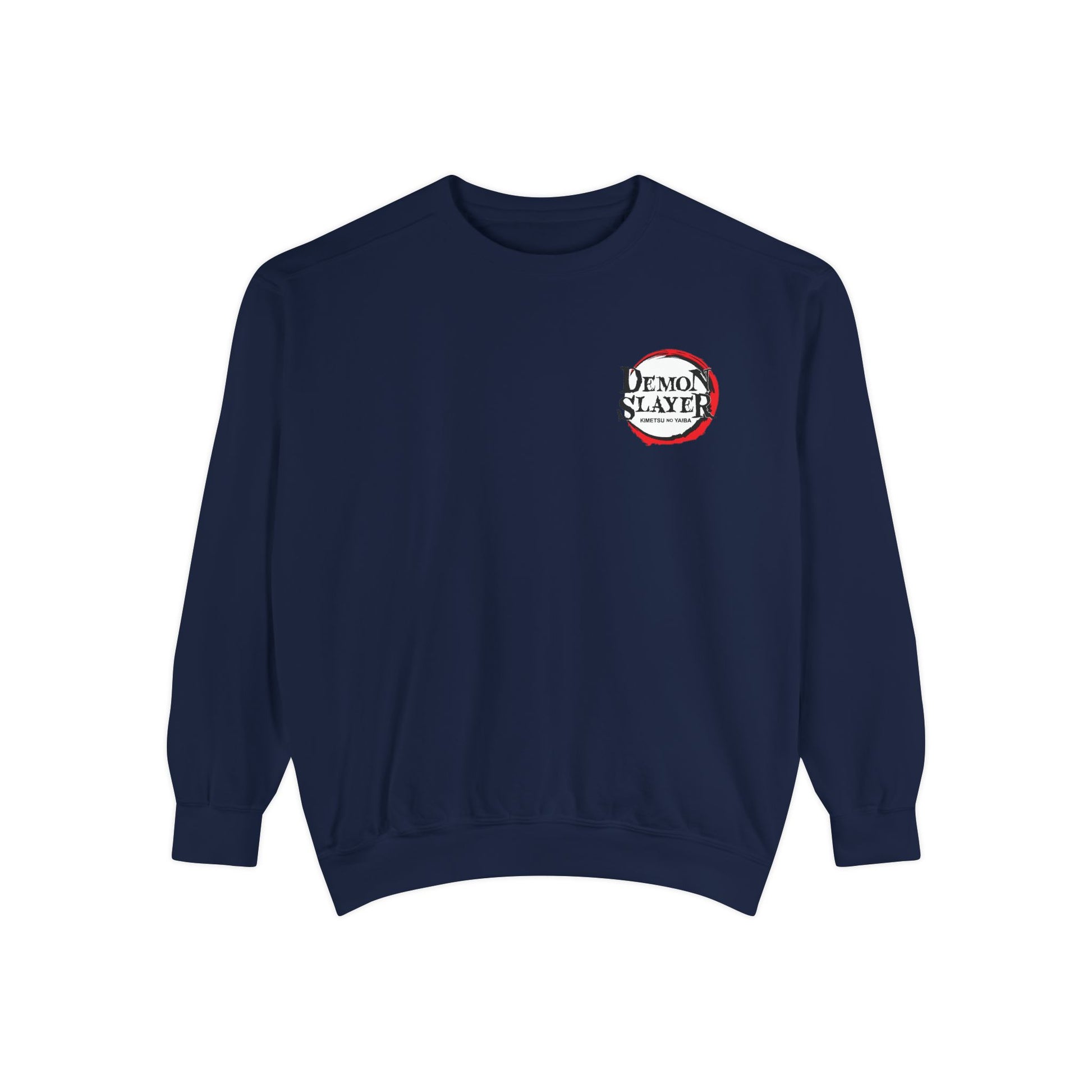 DEMON SLAYER Garment-Dyed Anime Sweatshirt, Cozy Unisex Sweatshirt, Graphic Sweatshirt, Geeky Apparel, Unique Gift, Casual Wear