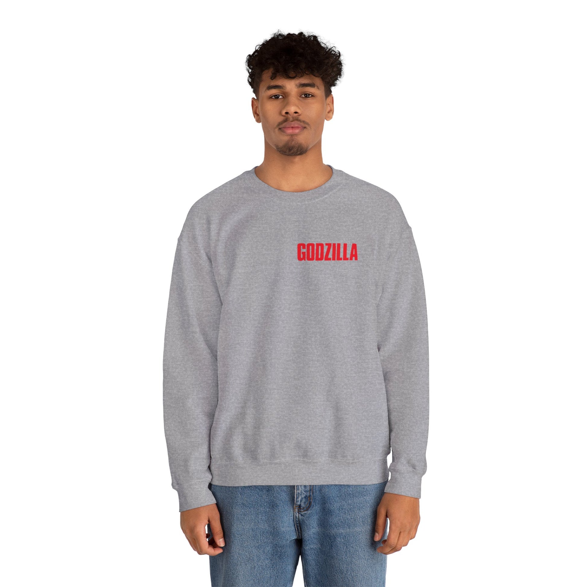 Godzilla Unisex Heavy Blend Crewneck Sweatshirt, Casual Wear, Movie Merch, Gift for Fans, Cozy Layering for All Seasons, Unique Streetwear