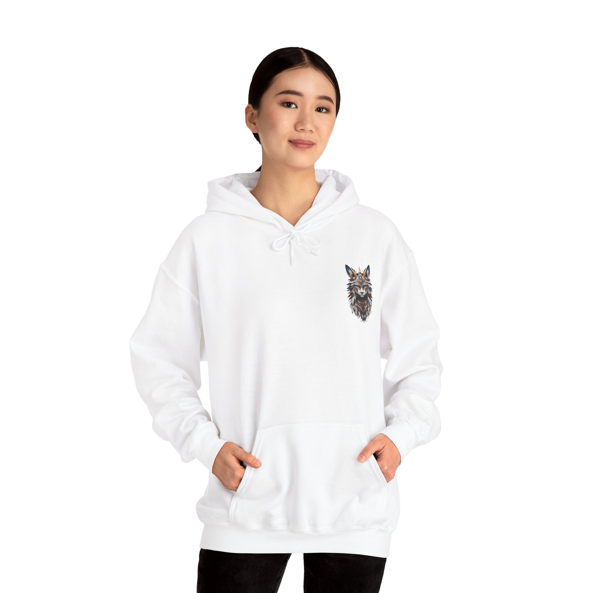 Bohemian Wolf Hooded Sweatshirt | Cozy Unisex Sweatshirt for Animal Lovers, Gift for Nature Enthusiasts, Hoodie for Fall