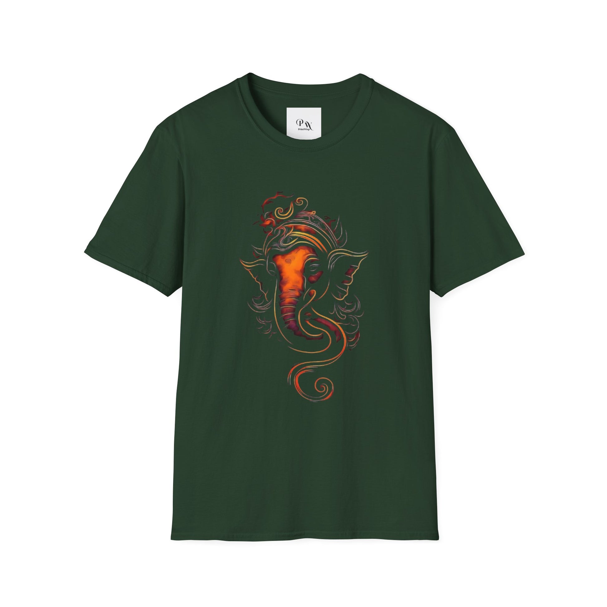 Ganesh T-shirt - Unisex Softstyle T-Shirt, Bohemian Shirt, Festival Wear, Unique Gift, Spiritual Fashion