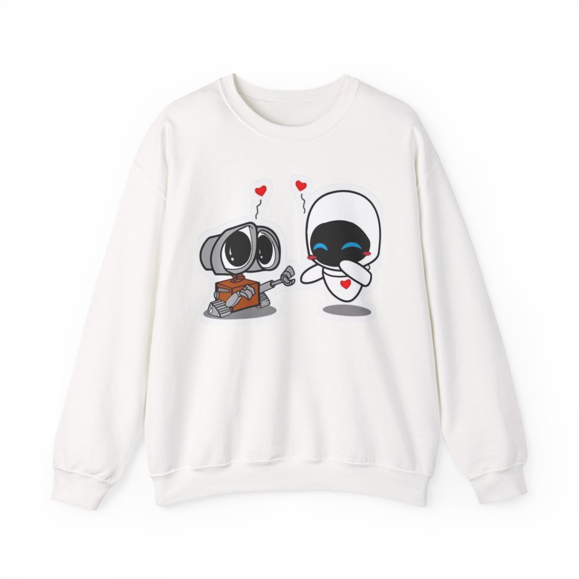 Cute Robot Love Crewneck Sweatshirt, Valentine's Day Gift, Cozy Unisex Pullover, Couple Sweatshirt, Cute Graphic Apparel